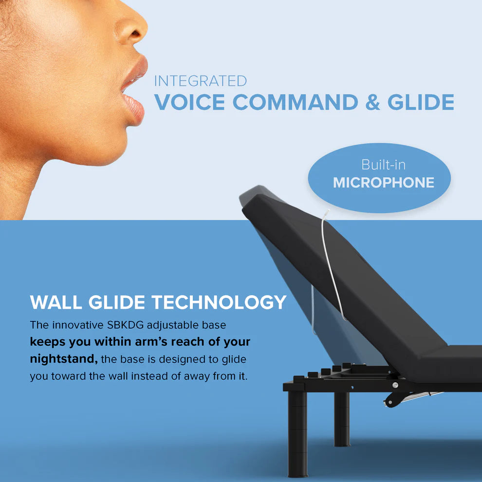 Glide Smart Adjustable Bed Base with Massage & Wireless Remote